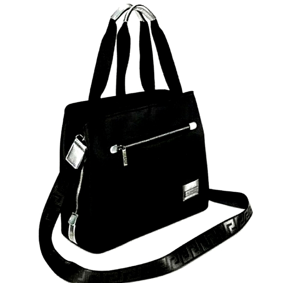 🖤 Versace® Parfum Black & Silver Nylon Tote Bag w/ Strap NEW! - Picture 11 of 11